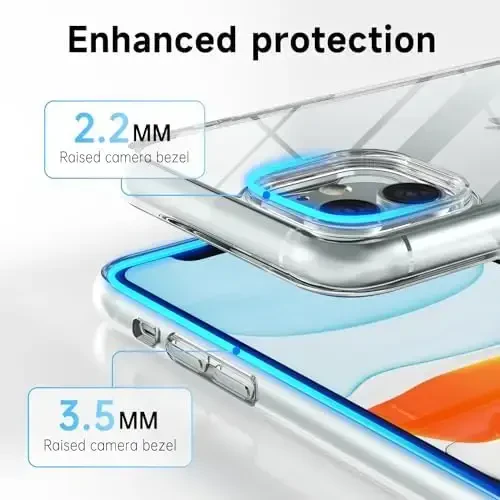LoeoeL for iPhone 11 Case Clear, Transparent Hybrid 11 Phone Case [Hard Plastic & Soft Silicone Bumper] Acrylic Non Yellowing Thin Slim Protective Cover for Women, Crystal Clear - 5