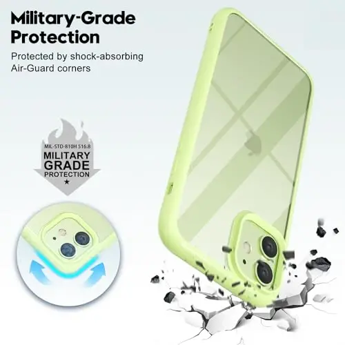 LoeoeL for iPhone 11 Case Clear, Transparent Hybrid 11 Phone Case [Hard Plastic & Soft Silicone Bumper] Acrylic Non Yellowing Thin Slim Protective Cover for Women, Mint Green - 6