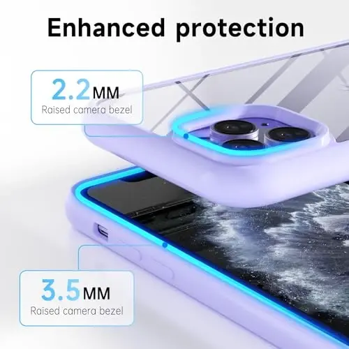 LoeoeL for iPhone 11 Pro Case Clear, Transparent Hybrid 11 Pro Phone Case [Hard Plastic & Soft Silicone Bumper] Acrylic Non Yellowing Thin Slim Protective Cover for Women, Purple Lavender - 5