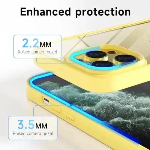 LoeoeL for iPhone 11 Pro Max Case Clear, Shaffof Gibrid 11 Pro Max Telefon Qutisi [Qattiq Plastmassa & Yumshoq Silikon Bamper] Akril Sariqlikni Oldini Oluvchi Yupqa Himoya Qopqog'i Ayollar uchun, Sariq - 5