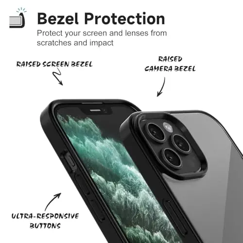 LoeoeL for iPhone 11 Pro Max Case Clear, Transparent Hybrid 11 Pro Max Phone Case [Hard Plastic & Soft Silicone Bumper] Acrylic Non Yellowing Thin Slim Protective Cover for Women, Black - 4