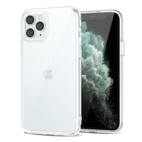LoeoeL for iPhone 11 Pro Max Case Clear, Transparent Hybrid 11 Pro Max Phone Case [Hard Plastic & Soft Silicone Bumper] Acrylic Non Yellowing Thin Slim Protective Cover for Women, Crystal Clear - LOEOEL