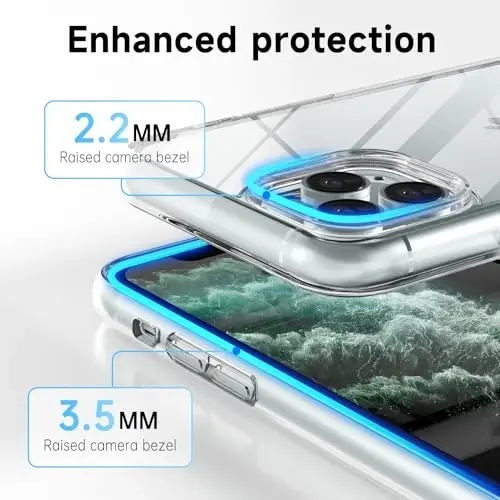 LoeoeL for iPhone 11 Pro Max Case Clear, Transparent Hybrid 11 Pro Max Phone Case [Hard Plastic & Soft Silicone Bumper] Acrylic Non Yellowing Thin Slim Protective Cover for Women, Crystal Clear - 5