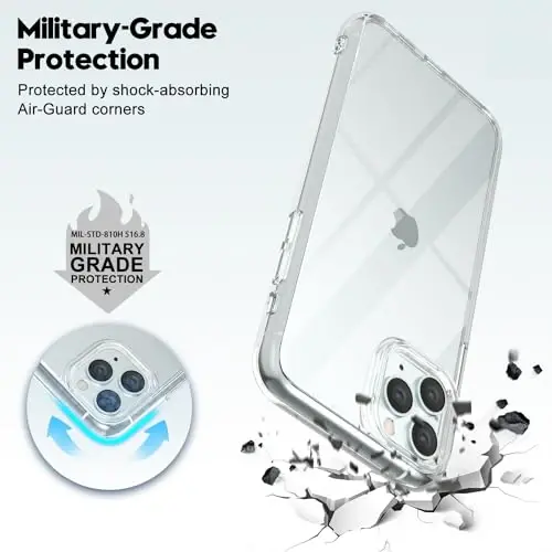 LoeoeL for iPhone 11 Pro Max Case Clear, Transparent Hybrid 11 Pro Max Phone Case [Hard Plastic & Soft Silicone Bumper] Acrylic Non Yellowing Thin Slim Protective Cover for Women, Crystal Clear - 6