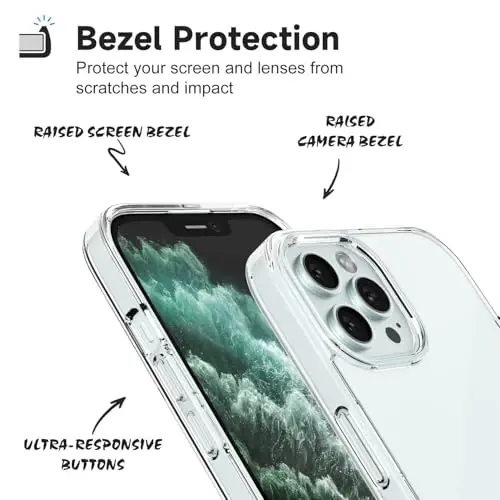 LoeoeL for iPhone 11 Pro Max Case Clear, Transparent Hybrid 11 Pro Max Phone Case [Hard Plastic & Soft Silicone Bumper] Acrylic Non Yellowing Thin Slim Protective Cover for Women, Crystal Clear - 4