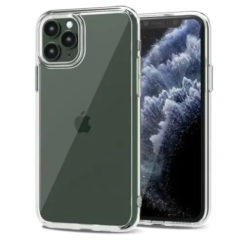 LoeoeL for iPhone 11 Pro Max Case Clear, Transparent Hybrid 11 Pro Max Phone Case [Hard Plastic & Soft Silicone Bumper] Acrylic Non Yellowing Thin Slim Protective Cover for Women, Crystal Clear - 1