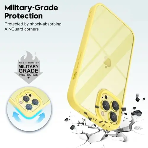 LoeoeL for iPhone 11 Pro Max Case Clear, Transparent Hybrid 11 Pro Max Phone Case [Hard Plastic & Soft Silicone Bumper] Acrylic Non Yellowing Thin Slim Protective Cover for Women, Yellow - 6