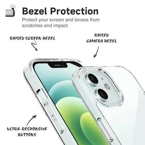 LoeoeL for iPhone 12 Mini Case Clear, Transparent Hybrid 12 Mini Phone Case [Hard Plastic & Soft Silicone Bumper] Acrylic Non Yellowing Thin Slim Protective Cover for Women, Crystal Clear - 4