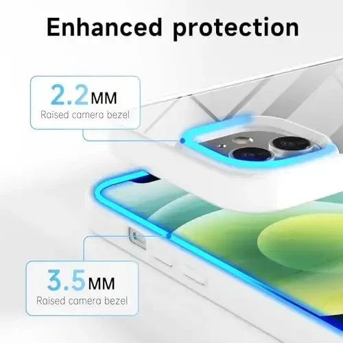 LoeoeL for iPhone 12 Mini Case Clear, Transparent Hybrid 12 Mini Phone Case [Hard Plastic & Soft Silicone Bumper] Acrylic Non Yellowing Thin Slim Protective Cover for Women, White - 5