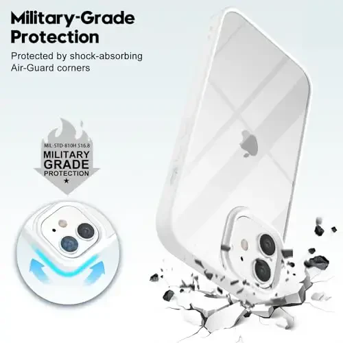 LoeoeL for iPhone 12 Mini Case Clear, Transparent Hybrid 12 Mini Phone Case [Hard Plastic & Soft Silicone Bumper] Acrylic Non Yellowing Thin Slim Protective Cover for Women, White - 6