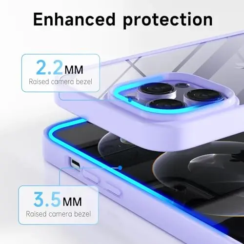 LoeoeL for iPhone 12 Pro/ 12 G'ilofi Shaffof, Shaffof Gibrid 12 Pro/ 12 Telefon G'ilofi [Qattiq Plastmassa & Yumshoq Silikon Bamper] Akrilik Sariqlik Qoplamaydigan Yupqa Himoya Qopqoq Ayollar uchun, Binafsha Lavanda - 5