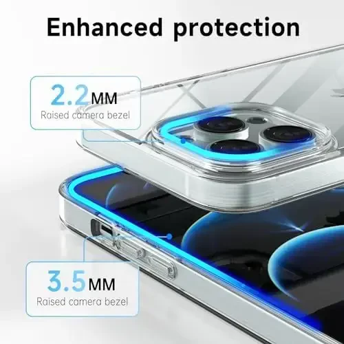 LoeoeL for iPhone 12 Pro Max Case Clear, Transparent Hybrid 12 Pro Max Phone Case [Hard Plastic & Soft Silicone Bumper] Acrylic Non Yellowing Thin Slim Protective Cover for Women, Crystal Clear - 5