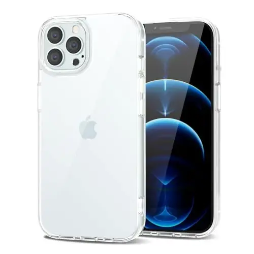 LoeoeL for iPhone 12 Pro Max Case Clear, Transparent Hybrid 12 Pro Max Phone Case [Hard Plastic & Soft Silicone Bumper] Acrylic Non Yellowing Thin Slim Protective Cover for Women, Crystal Clear 
