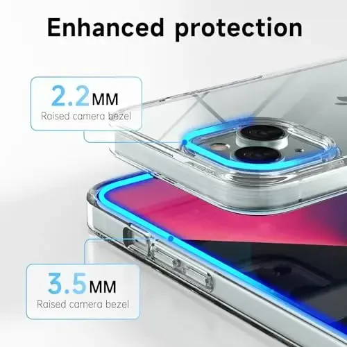 LoeoeL for iPhone 13 Mini Case Clear, Transparent Hybrid 13 Mini Phone Case [Hard Plastic & Soft Silicone Bumper] Acrylic Non Yellowing Thin Slim Protective Cover for Women, Crystal Clear - 5