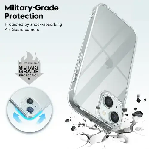 LoeoeL for iPhone 13 Mini Case Clear, Transparent Hybrid 13 Mini Phone Case [Hard Plastic & Soft Silicone Bumper] Acrylic Non Yellowing Thin Slim Protective Cover for Women, Crystal Clear - 6