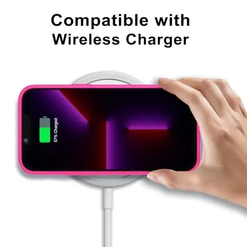 LoeoeL for iPhone 13 Pro Case Clear, Transparent Hybrid 13 Pro Phone Case [Hard Plastic & Soft Silicone Bumper] Acrylic Non Yellowing Thin Slim Protective Cover for Women, Neon Hot Pink - 8