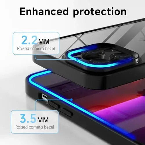 LoeoeL for iPhone 13 Pro Case Clear, Transparent Hybrid 13 Pro Phone Case [Hard Plastic & Soft Silicone Bumper] Acrylic Non Yellowing Thin Slim Protective Cover for Women, Teal - 5