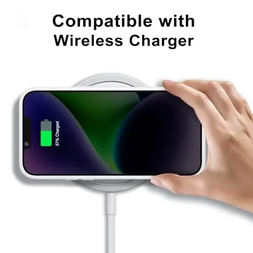 LoeoeL for iPhone 14 Case Clear, Transparent Hybrid 14 Phone Case [Hard Plastic & Soft Silicone Bumper] Acrylic Non Yellowing Thin Slim Protective Cover for Women, White - 7