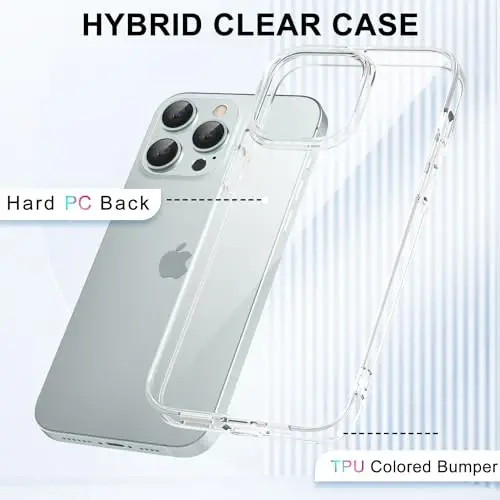 LoeoeL for iPhone 14 Pro Case Clear, Transparent Hybrid 14 Pro Phone Case [Hard Plastic & Soft Silicone Bumper] Acrylic Non Yellowing Thin Slim Protective Cover for Women, Black - 2