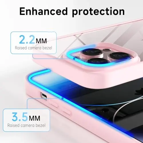 LoeoeL for iPhone 14 Pro Case Clear, Transparent Hybrid 14 Pro Phone Case [Hard Plastic & Soft Silicone Bumper] Acrylic Non Yellowing Thin Slim Protective Cover for Women, Light Pink - 5