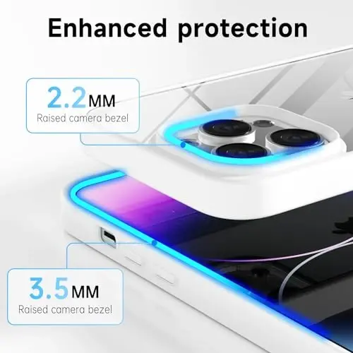 LoeoeL for iPhone 14 Pro Max Case Clear, Transparent Hybrid 14 Pro Max Phone Case [Hard Plastic & Soft Silicone Bumper] Acrylic Non Yellowing Thin Slim Protective Cover for Women, White - 5