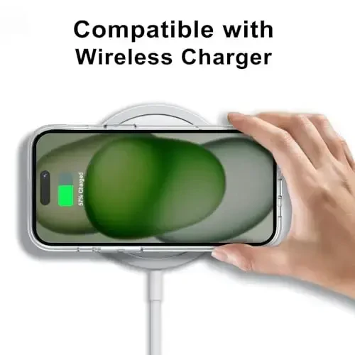 LoeoeL for iPhone 15 Case Clear, Transparent Hybrid 15 Phone Case [Hard Plastic & Soft Silicone Bumper] Acrylic Non Yellowing Thin Slim Protective Cover for Women, Crystal Clear - 7