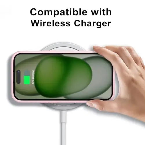 LoeoeL for iPhone 15 Case Clear, Transparent Hybrid 15 Phone Case [Hard Plastic & Soft Silicone Bumper] Acrylic Non Yellowing Thin Slim Protective Cover for Women, Light Pink - 7