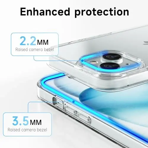 LoeoeL for iPhone 15 Plus Case Clear, Transparent Hybrid 15 Plus Phone Case [Hard Plastic & Soft Silicone Bumper] Acrylic Non Yellowing Thin Slim Protective Cover for Women, Crystal Clear - 5