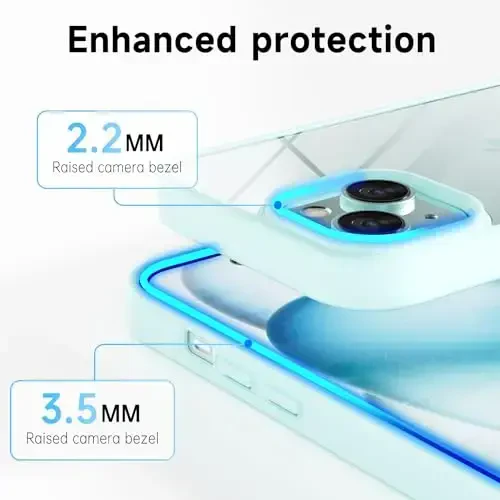 LoeoeL for iPhone 15 Plus Case Clear, Transparent Hybrid 15 Plus Phone Case [Hard Plastic & Soft Silicone Bumper] Acrylic Non Yellowing Thin Slim Protective Cover for Women, Teal - 12