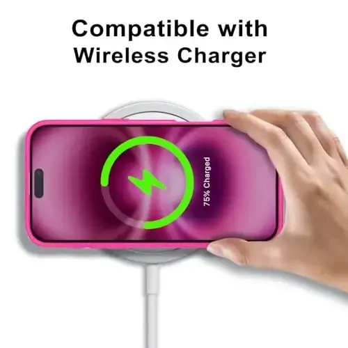 LoeoeL for iPhone 16 Plus Case Clear, Transparent Hybrid 16 Plus Phone Case [Hard Plastic & Soft Silicone Bumper] Acrylic Non Yellowing Thin Slim Protective Cover for Women, Neon Hot Pink - 8