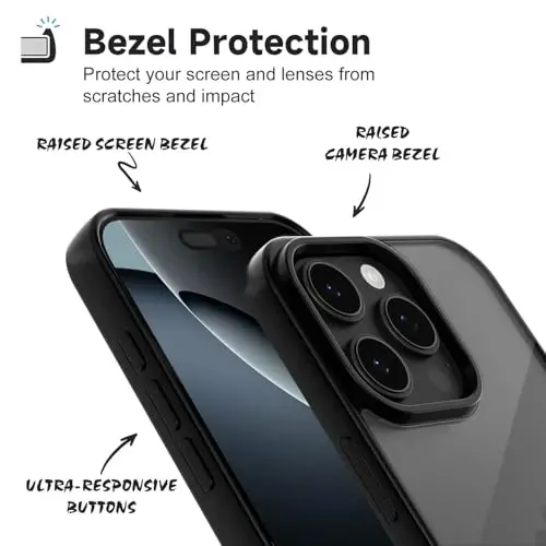LoeoeL for iPhone 16 Pro Case Clear, Transparent Hybrid 16 Pro Phone Case [Hard Plastic & Soft Silicone Bumper] Acrylic Non Yellowing Thin Slim Protective Cover for Women, Teal - 4