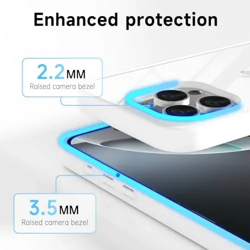 LoeoeL for iPhone 16 Pro Case Clear, Transparent Hybrid 16 Pro Phone Case [Hard Plastic & Soft Silicone Bumper] Acrylic Non Yellowing Thin Slim Protective Cover for Women, White - 5