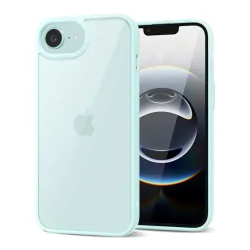 LoeoeL for iPhone 16e Case Clear, Transparent Hybrid 16e Phone Case [Hard Plastic & Soft Silicone Bumper] Acrylic Non Yellowing Thin Slim Protective Cover for Women, Teal 