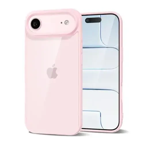 LoeoeL for iPhone 17 Air Case Clear, Transparent Hybrid iPhone 17 Air Phone Case [Hard Plastic & Soft Silicone Bumper] Acrylic Non Yellowing Thin Slim Protective Cover for Women, Light Pink 
