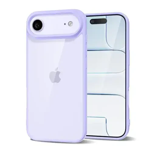 LoeoeL for iPhone 17 Air Case Clear, Transparent Hybrid iPhone 17 Air Phone Case [Hard Plastic & Soft Silicone Bumper] Acrylic Non Yellowing Thin Slim Protective Cover for Women, Purple Lavender 