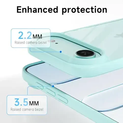 LoeoeL for iPhone 17 Air Case Clear, Transparent Hybrid iPhone 17 Air Phone Case [Hard Plastic & Soft Silicone Bumper] Acrylic Non Yellowing Thin Slim Protective Cover for Women, Teal - 5