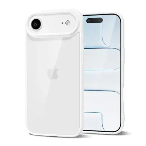 LoeoeL for iPhone 17 Air Case Clear, Transparent Hybrid iPhone 17 Air Phone Case [Hard Plastic & Soft Silicone Bumper] Acrylic Non Yellowing Thin Slim Protective Cover for Women, White 