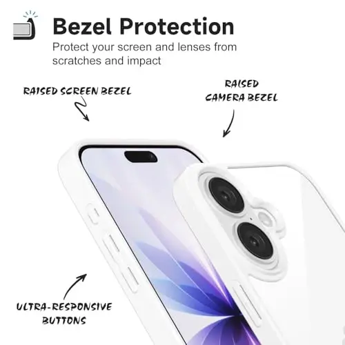LoeoeL for iPhone 17 Case Clear, Transparent Hybrid iPhone 17 Phone Case [Hard Plastic & Soft Silicone Bumper] Acrylic Non Yellowing Thin Slim Protective Cover for Women, White - 4