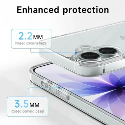 LoeoeL for iPhone 17 G'ilofi Shaffof, Shaffof Gibrid iPhone 17 Telefon G'ilofi [Qattiq Plastmassa & Yumshoq Silikon Bamper] Akrilik Sariqlanmaydigan Yupqa Himoya Qopqog'i Ayollar uchun, Shisha Shaffof - 5