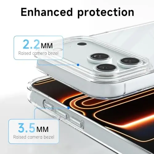 LoeoeL for iPhone 17 Pro Case Clear, Transparent Hybrid iPhone 17 Pro Phone Case [Hard Plastic & Soft Silicone Bumper] Acrylic Non Yellowing Thin Slim Protective Cover for Women, Crystal Clear - 5
