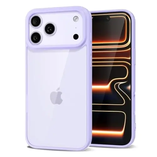 LoeoeL for iPhone 17 Pro Case Clear, Transparent Hybrid iPhone 17 Pro Phone Case [Hard Plastic & Soft Silicone Bumper] Acrylic Non Yellowing Thin Slim Protective Cover for Women, Purple Lavender - 1