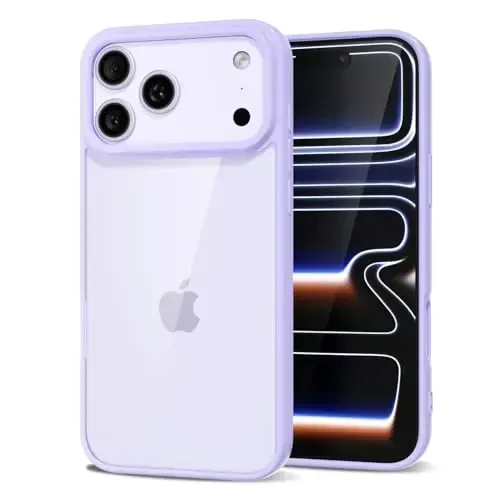 LoeoeL for iPhone 17 Pro Max Case Clear, Transparent Hybrid 17 Pro Max Phone Case [Hard Plastic & Soft Silicone Bumper] Acrylic Non Yellowing Thin Slim Protective Cover for Women, Purple Lavender - 1