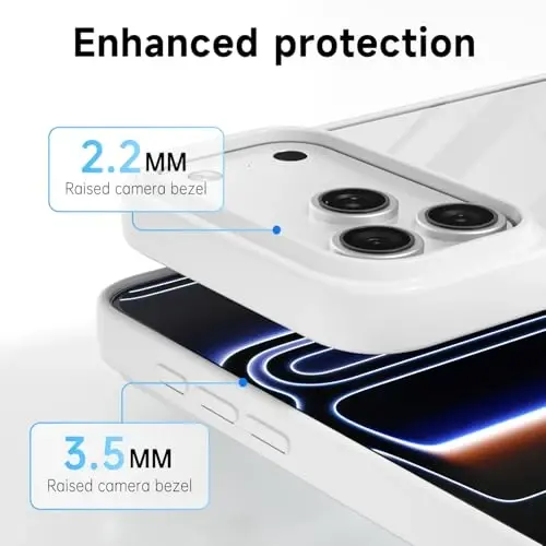 LoeoeL for iPhone 17 Pro Max Case Clear, Transparent Hybrid iPhone 17 Pro Max Phone Case [Hard Plastic & Soft Silicone Bumper] Acrylic Non Yellowing Thin Slim Protective Cover for Women, White - 5