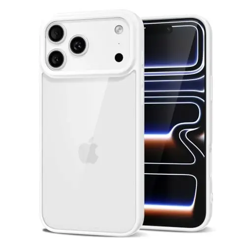 LoeoeL for iPhone 17 Pro Max Case Clear, Transparent Hybrid iPhone 17 Pro Max Phone Case [Hard Plastic & Soft Silicone Bumper] Acrylic Non Yellowing Thin Slim Protective Cover for Women, White - LOEOEL