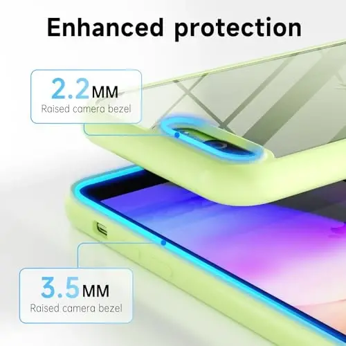 LoeoeL for iPhone 8 Plus/ 7 Plus Case Clear, Transparent Hybrid Phone Case [Hard Plastic & Soft Silicone Bumper] Acrylic Non Yellowing Thin Slim Protective Cover for Women, Mint Green - 5