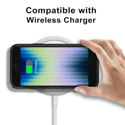 LoeoeL for iPhone SE 2022/2020/ 7/8 Case Clear, Transparent Hybrid SE Phone Case [Hard Plastic & Soft Silicone Bumper] Acrylic Non Yellowing Thin Slim Protective Cover, Black - 7