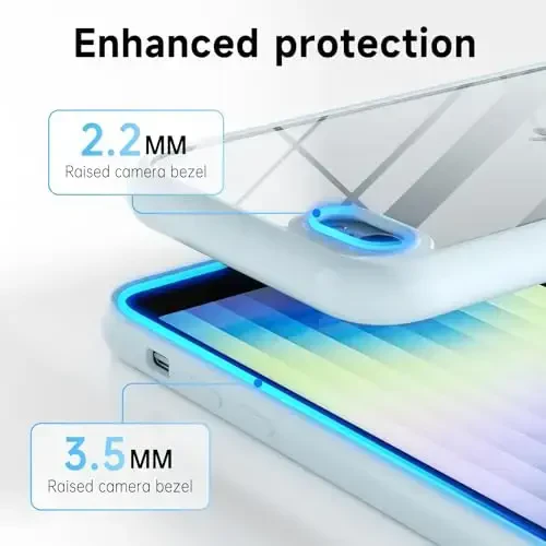 LoeoeL for iPhone SE 2022/2020/ 7/8 Case Clear, Transparent Hybrid SE Phone Case [Hard Plastic & Soft Silicone Bumper] Acrylic Non Yellowing Thin Slim Protective Cover, Light Blue - 10