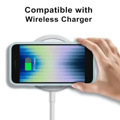 LoeoeL for iPhone SE 2022/2020/ 7/8 Case Clear, Transparent Hybrid SE Phone Case [Hard Plastic & Soft Silicone Bumper] Acrylic Non Yellowing Thin Slim Protective Cover, Light Blue - 8