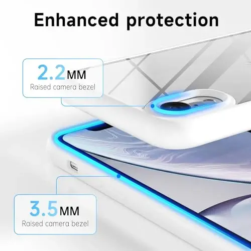 LoeoeL for iPhone XR Case Clear, Transparent Hybrid XR Phone Case [Hard Plastic & Soft Silicone Bumper] Acrylic Non Yellowing Thin Slim Protective Cover for Women, White - 6