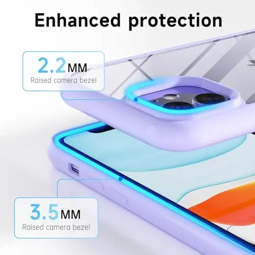 LoeoeL for iPhone 11 Case Clear, Transparent Hybrid 11 Phone Case [Hard Plastic & Soft Silicone Bumper] Acrylic Non Yellowing Thin Slim Protective Cover for Women, Purple Lavender - 5